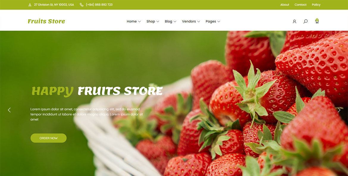 Website für Fruits Store