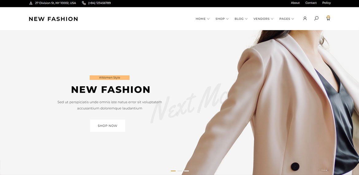 Sitio web de nueva moda