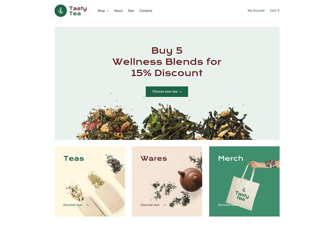 Sitio web para té sabroso