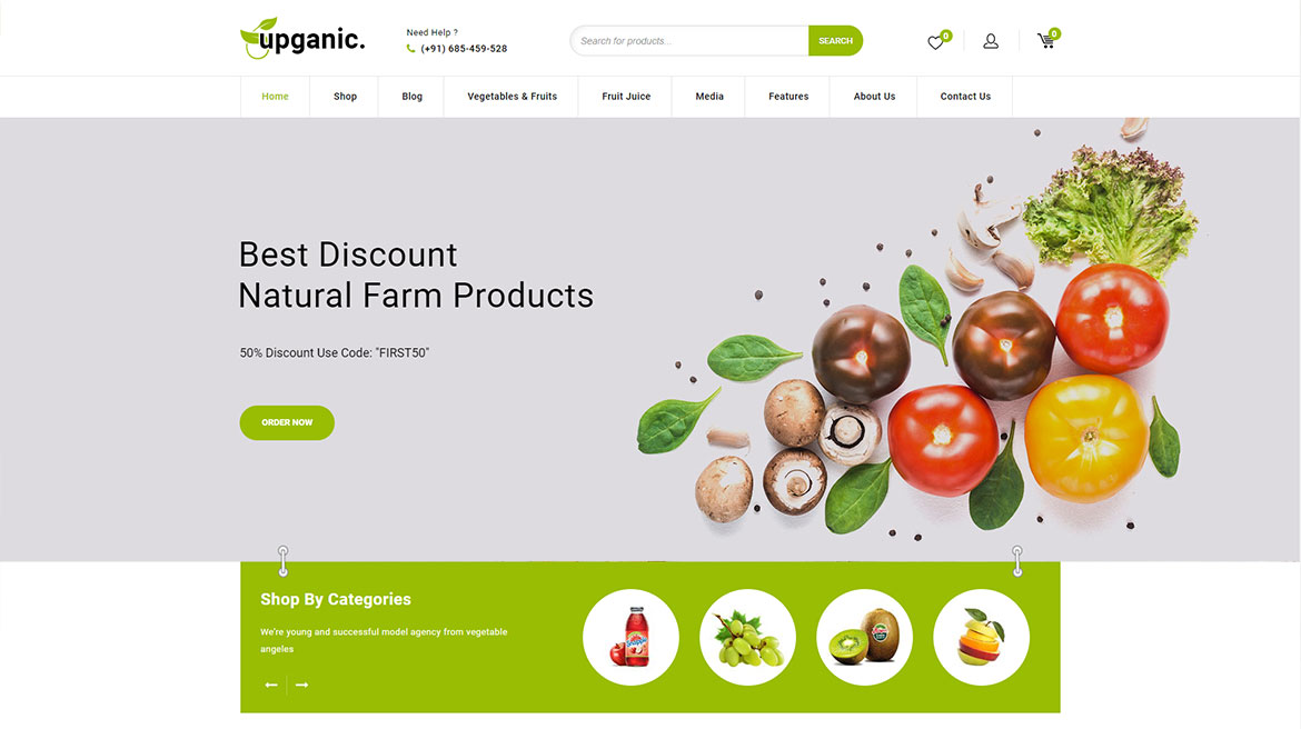 Sitio web de Upganic