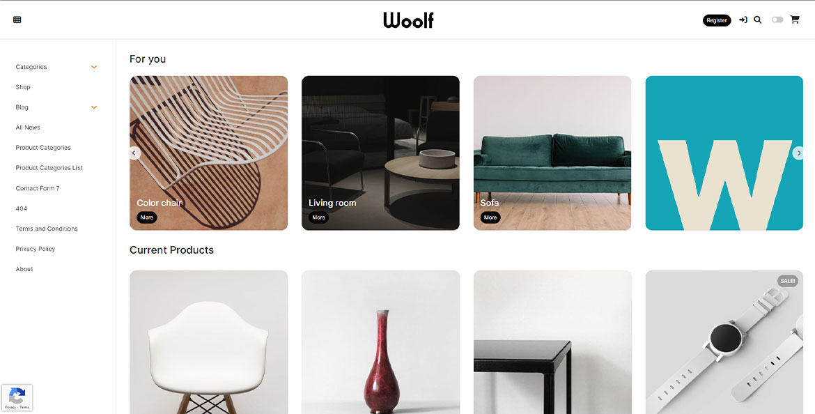 Sitio web de WOOLF