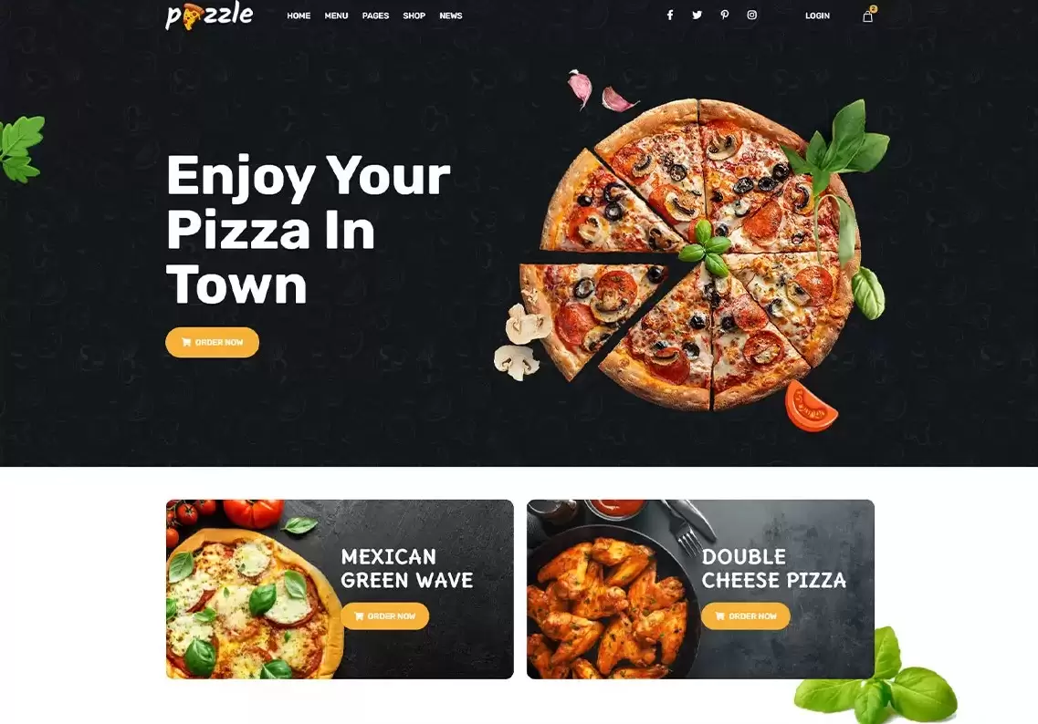 El sitio web de Pizza