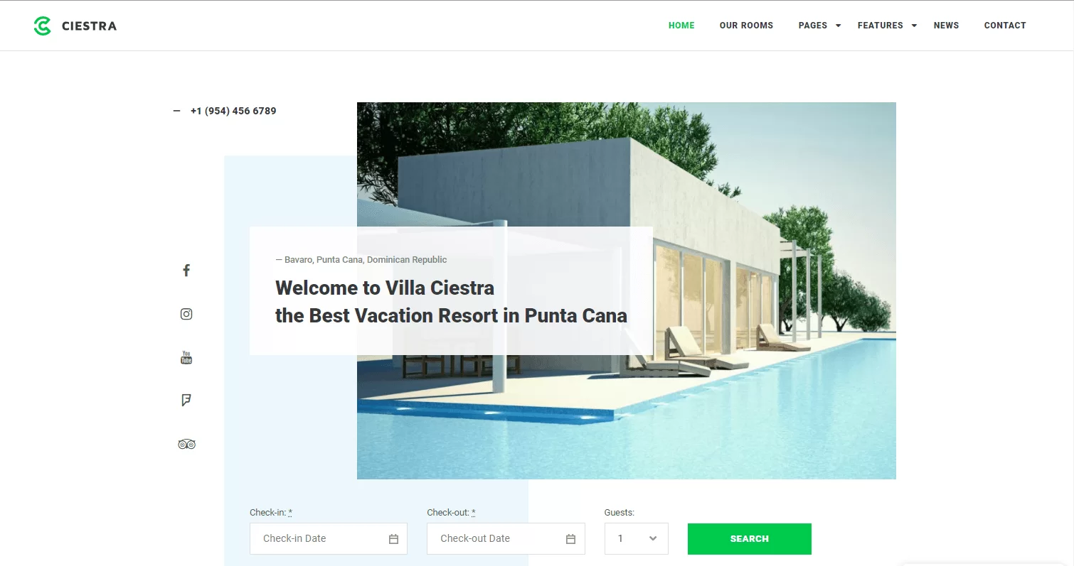 Website des Hotels Ciestra