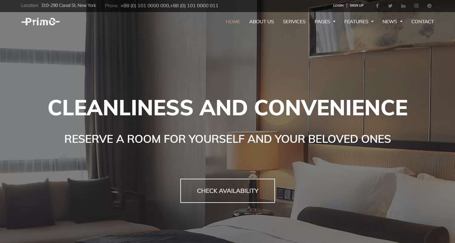 Website des Hotels Primo